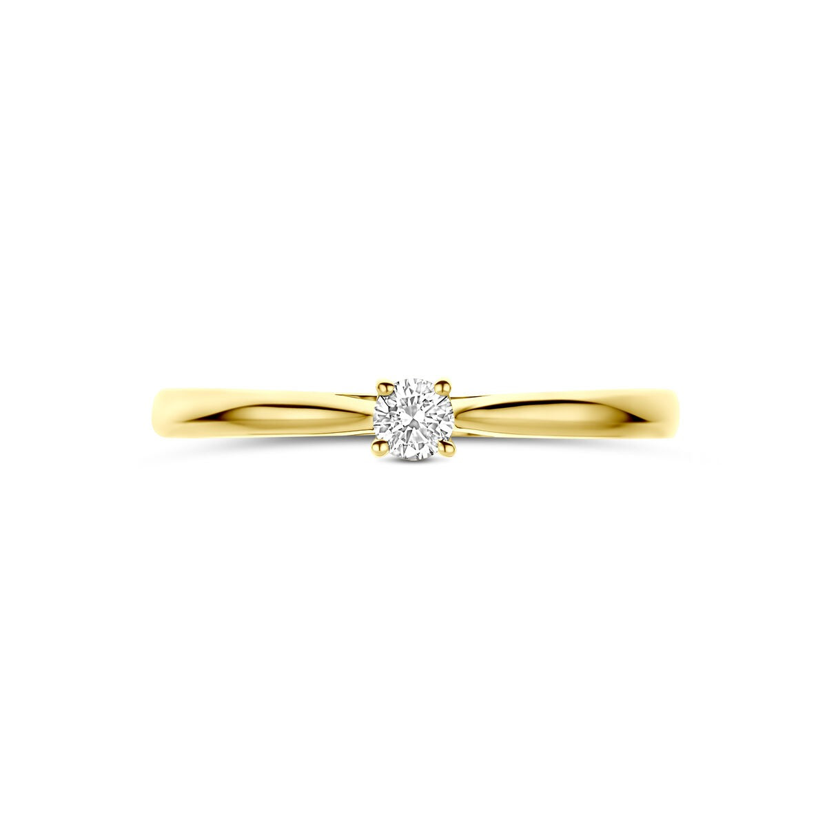 Anello in oro giallo 14k con diamante lab grown da 0,10 ct