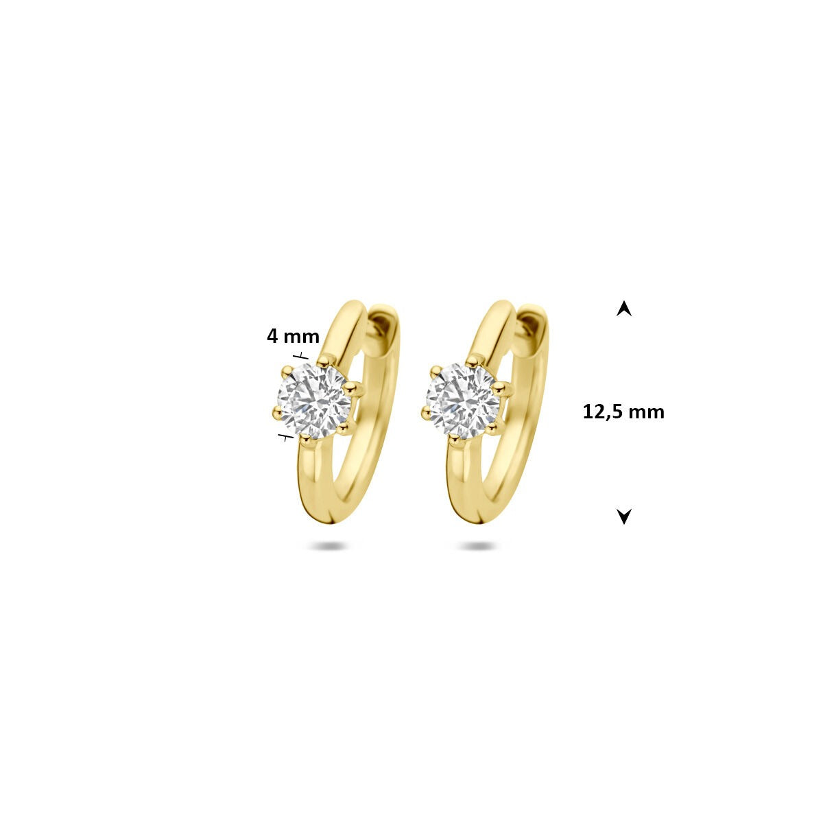 Orecchini a cerchio in oro 14k con diamante lab grown