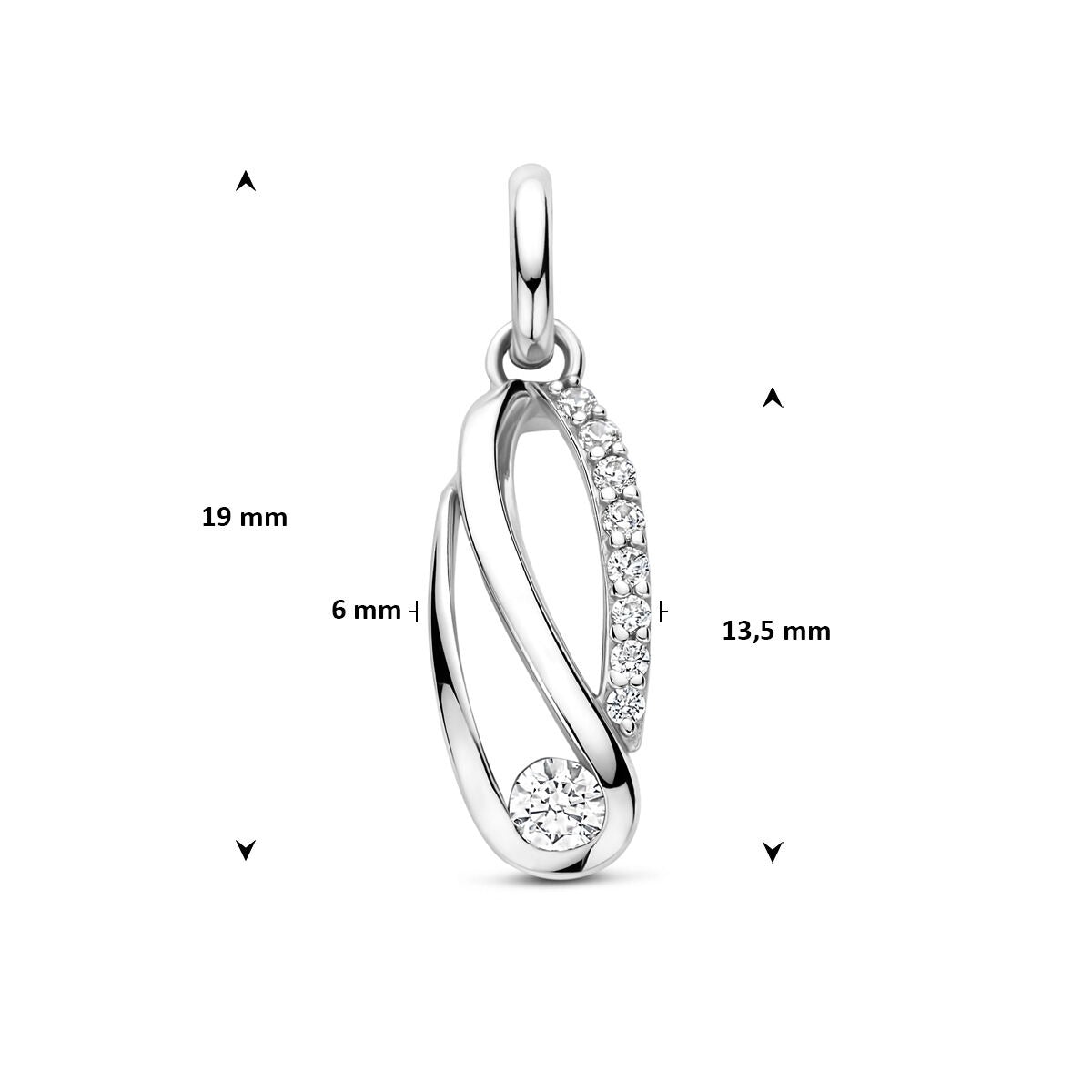 Ciondolo in argento con zirconia – rodiato 925
