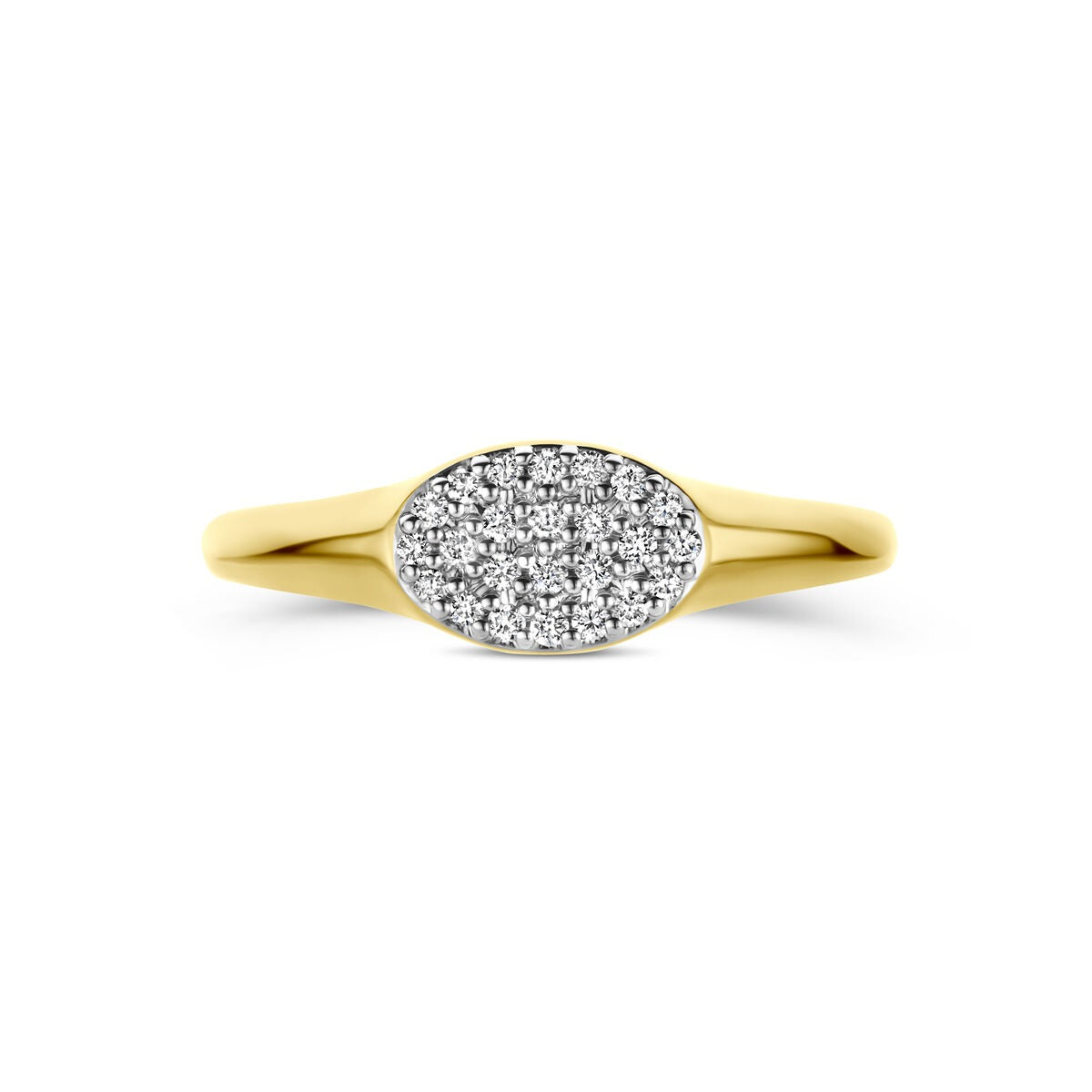Anello in oro giallo 14k con diamante lab grown