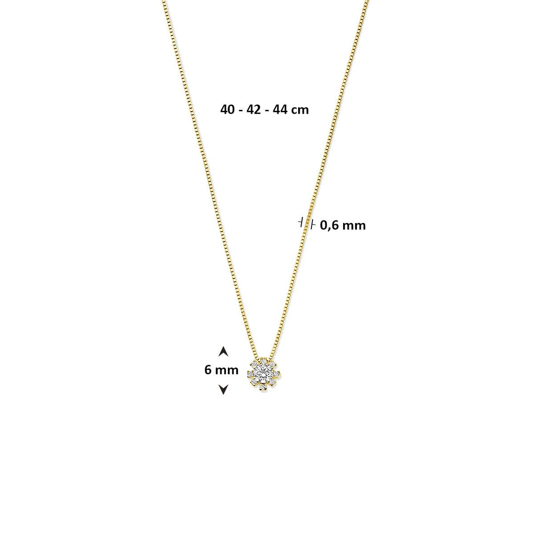 Gouden Collier 14k met Zirkonia – Entourage Zetting