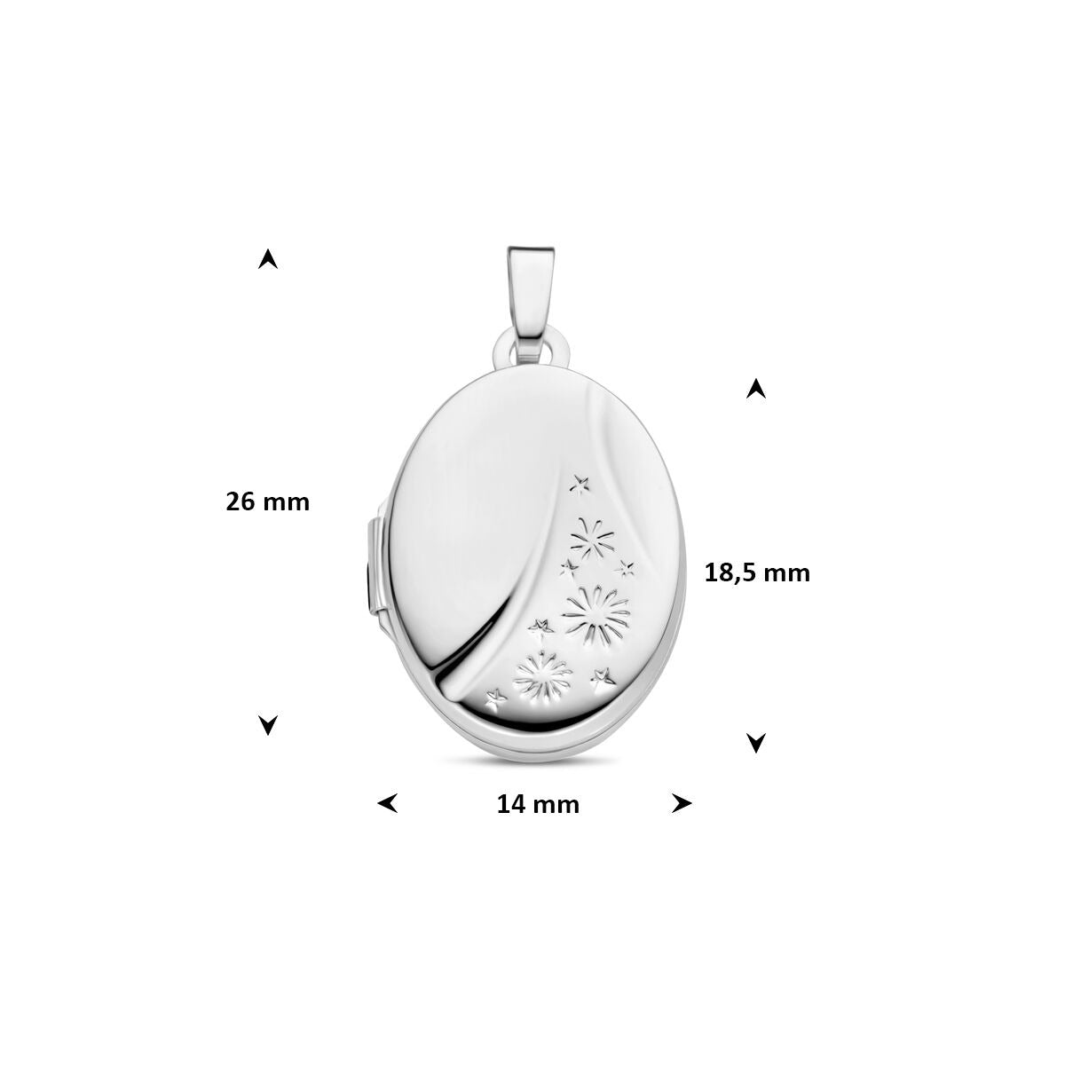 Medaglione in argento – ovale, argento 925 rodiato