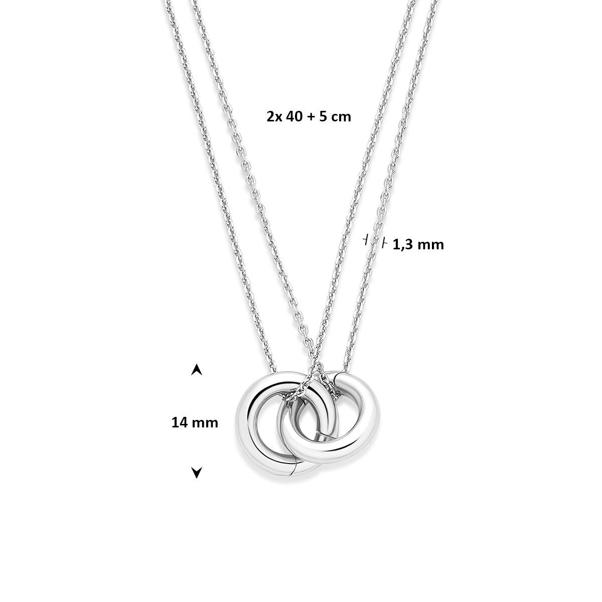 Collane Forever Connected 2x in argento 925 rodiato con connettori