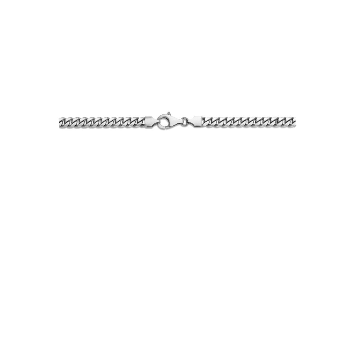 Collana da uomo in argento ossidato – gourmette sfaccettata 5mm