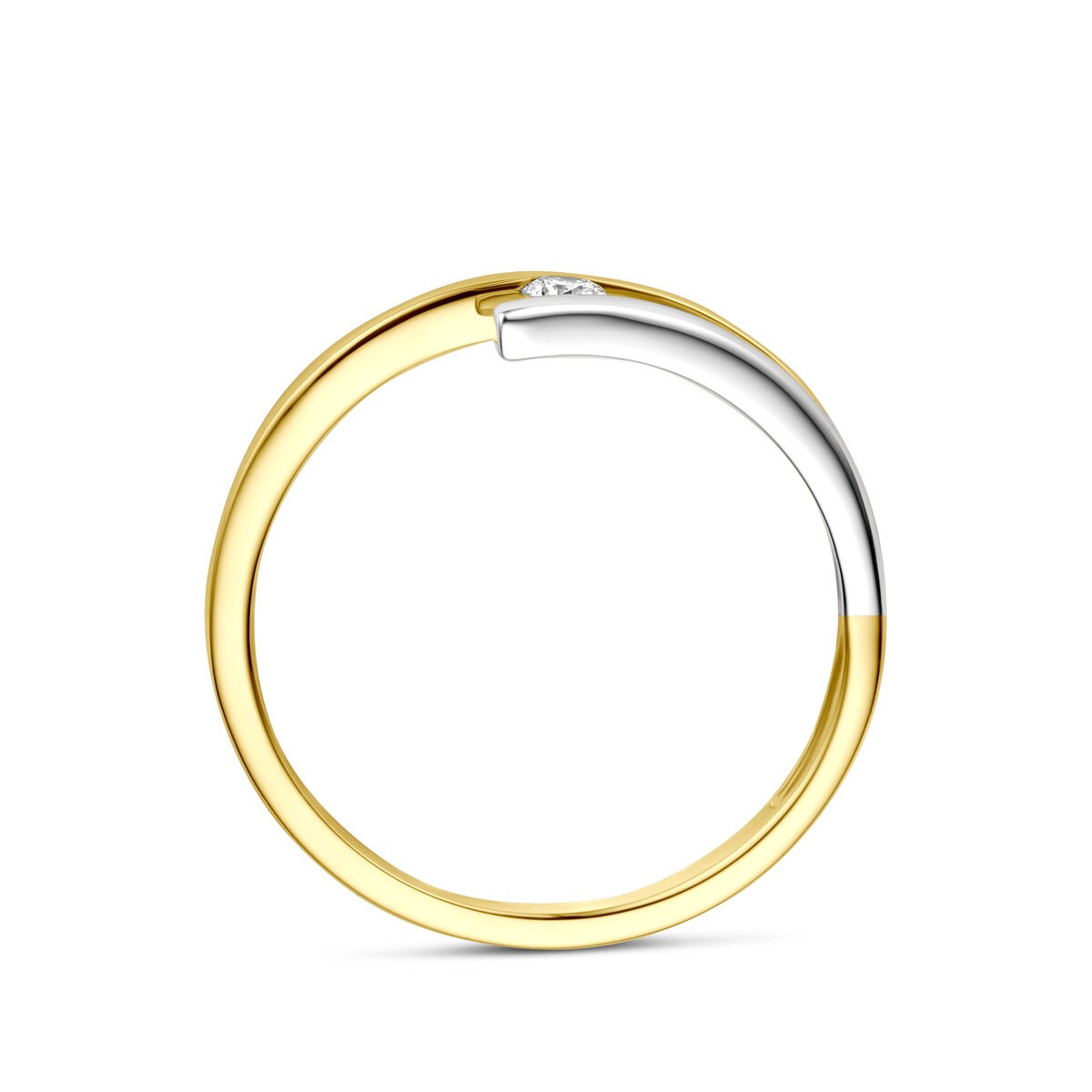 Anello da donna in oro bicolore con diamante – 14k oro giallo e bianco