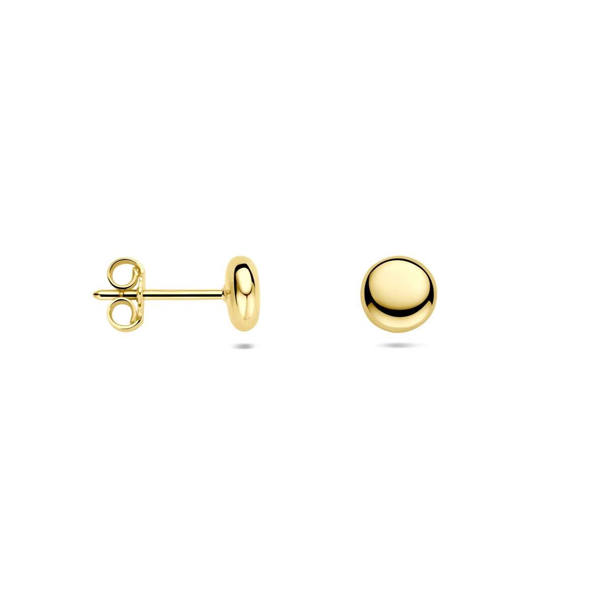 Orecchini a bottone in oro giallo 14k
