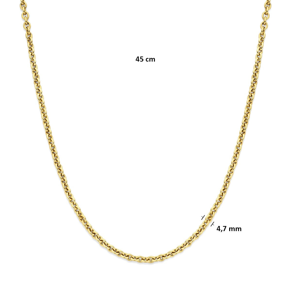 Collana in oro giallo 14k con maglia ad ancora