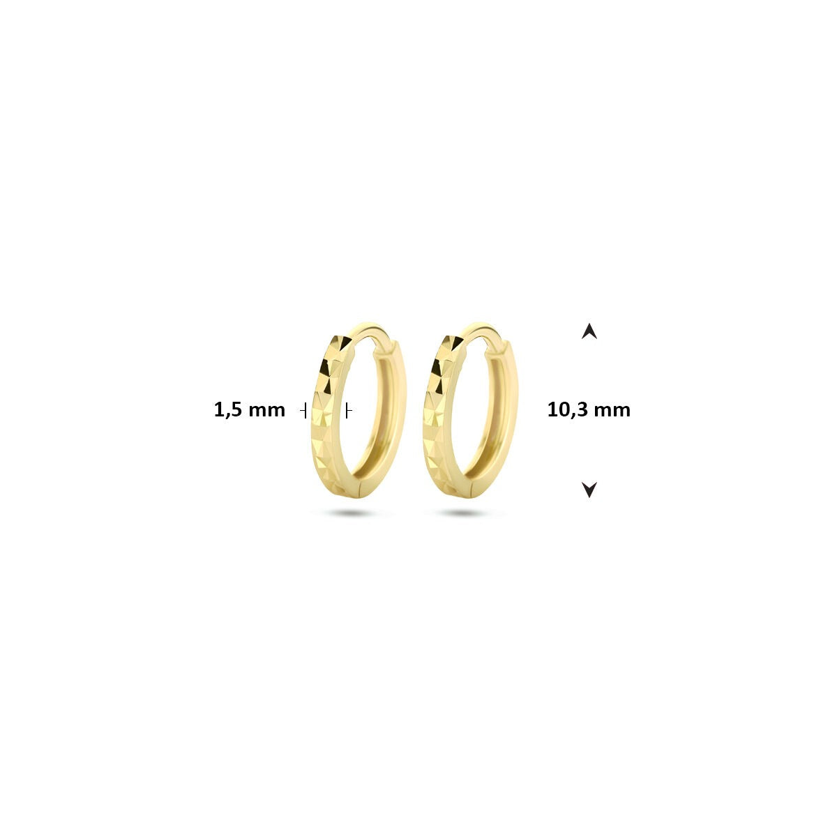 Orecchini a Cerchio in Oro Giallo 9k 10,3 mm