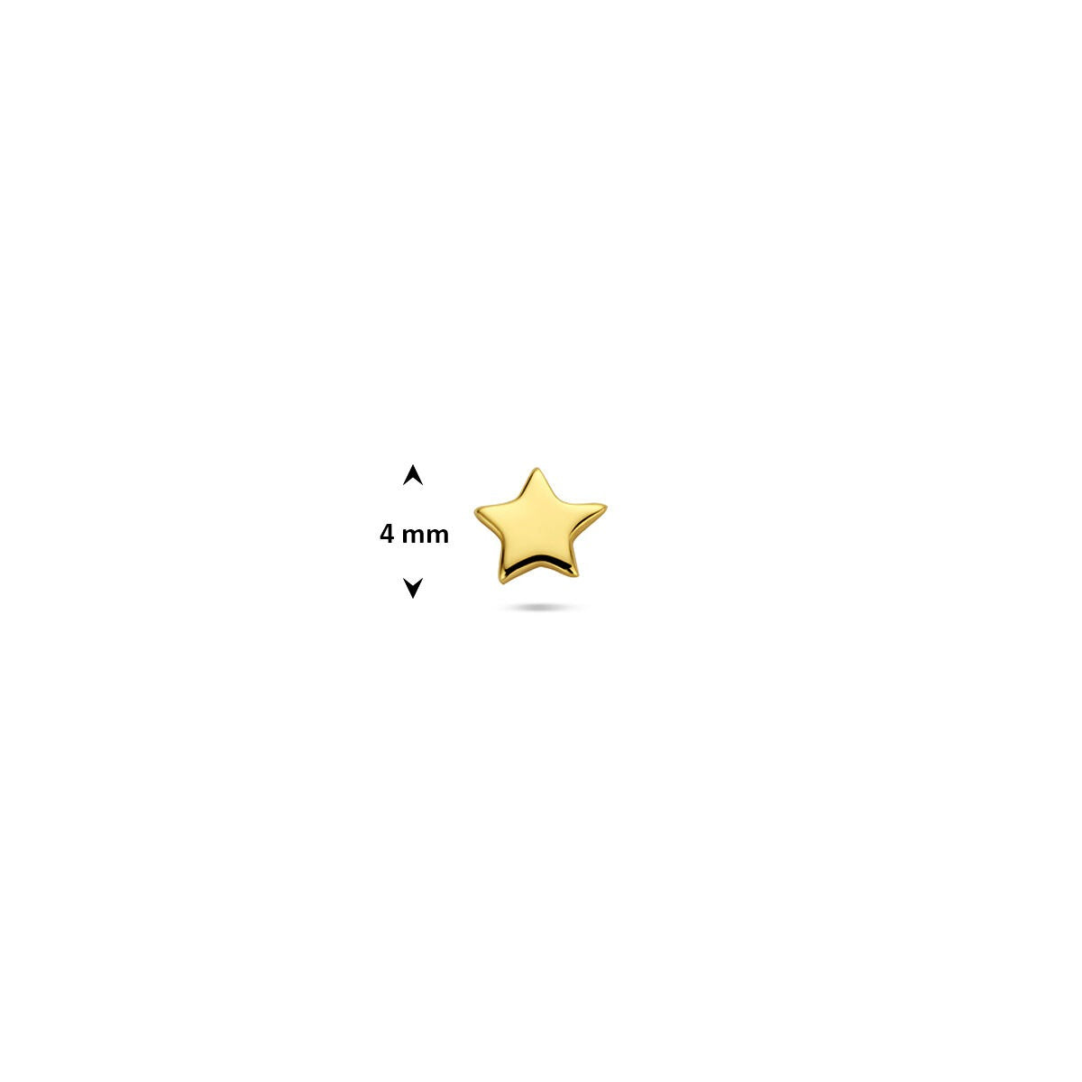 Piercing flat back in argento dorato a forma di stella