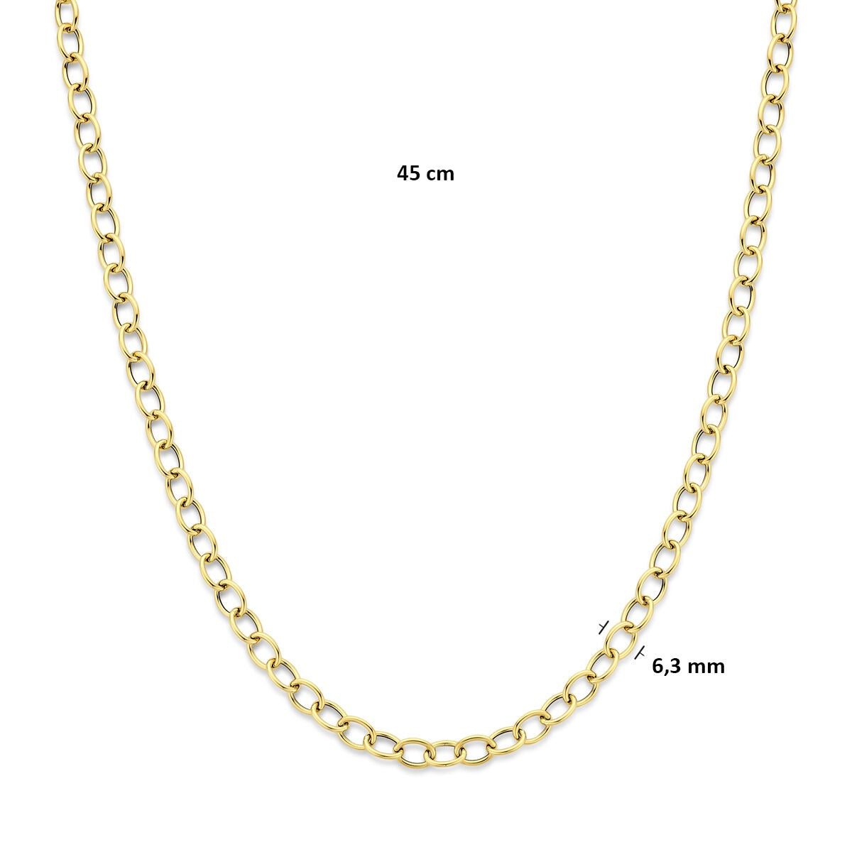 Collana a maglia ancora in oro giallo 14k