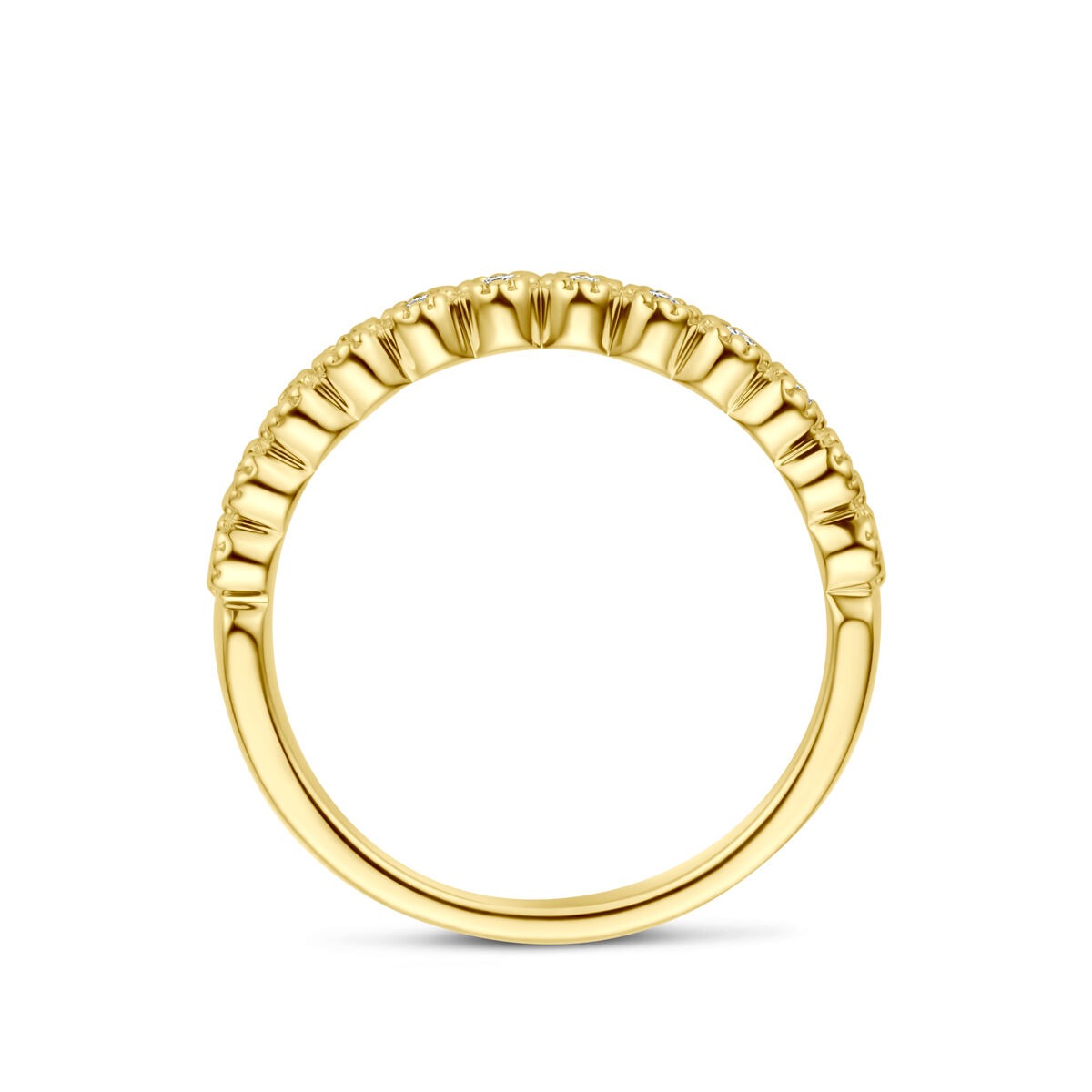 Anello Alliance in Oro Giallo 14K con Diamante 0,18 ct