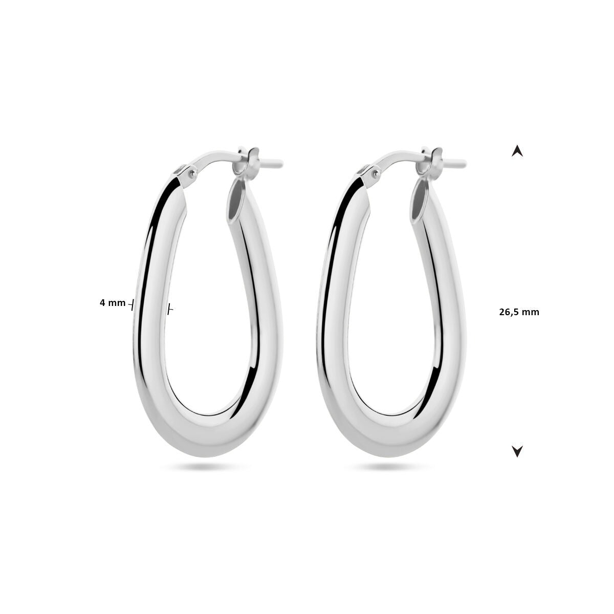 Orecchini a cerchio in argento rodiato 26,5 mm