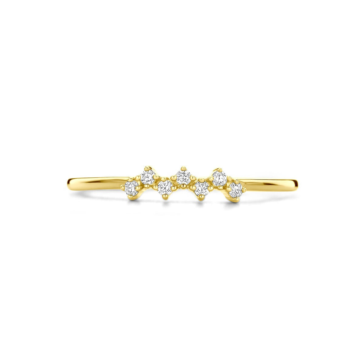 Anello in oro giallo 9k con zirconia entourage