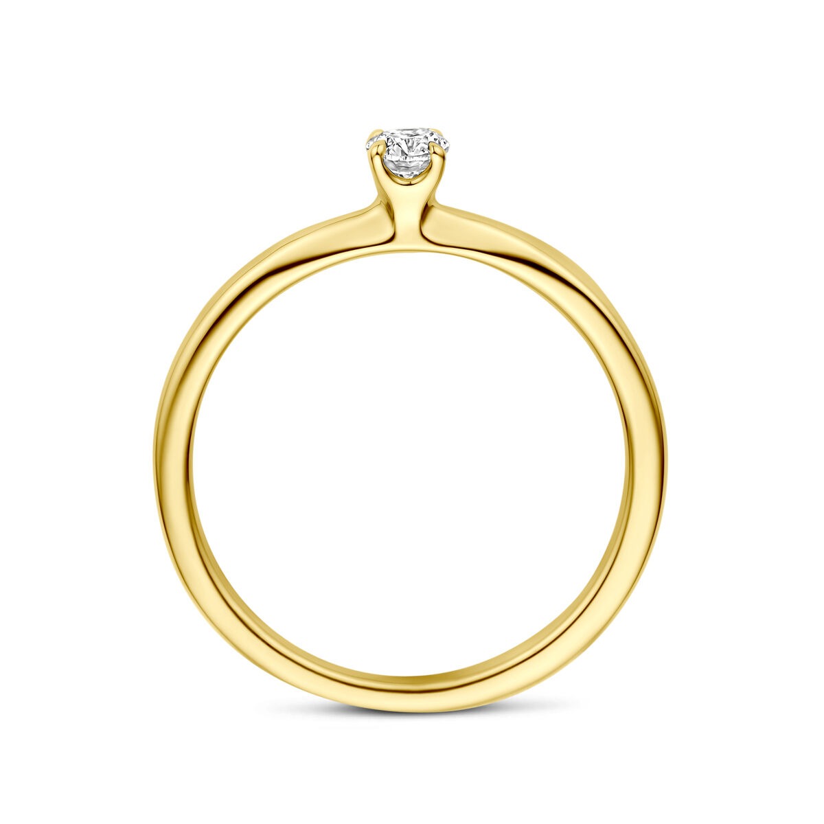 Anello in oro giallo 14k con diamante solitario 0,21 ct
