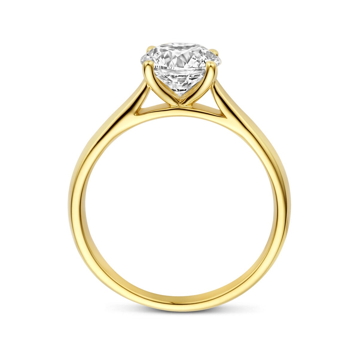 Anello in oro giallo 14k con diamante lab grown 1,50ct