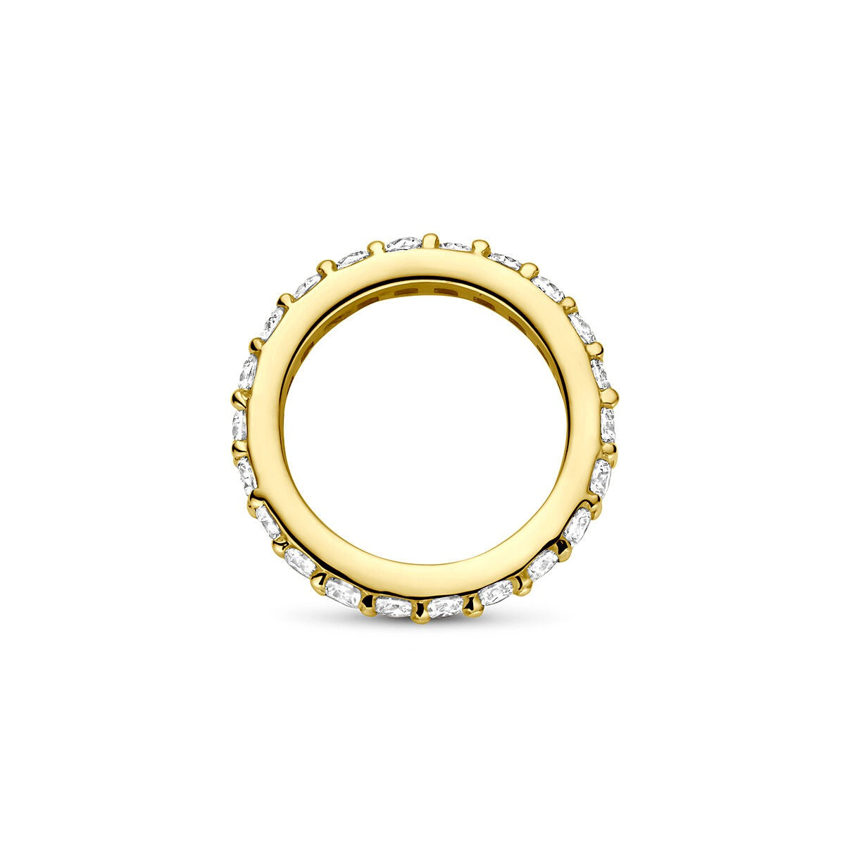 Ciondolo in oro giallo 14k con diamanti lab-grown da 0,21 ct, diametro 10,5 mm.