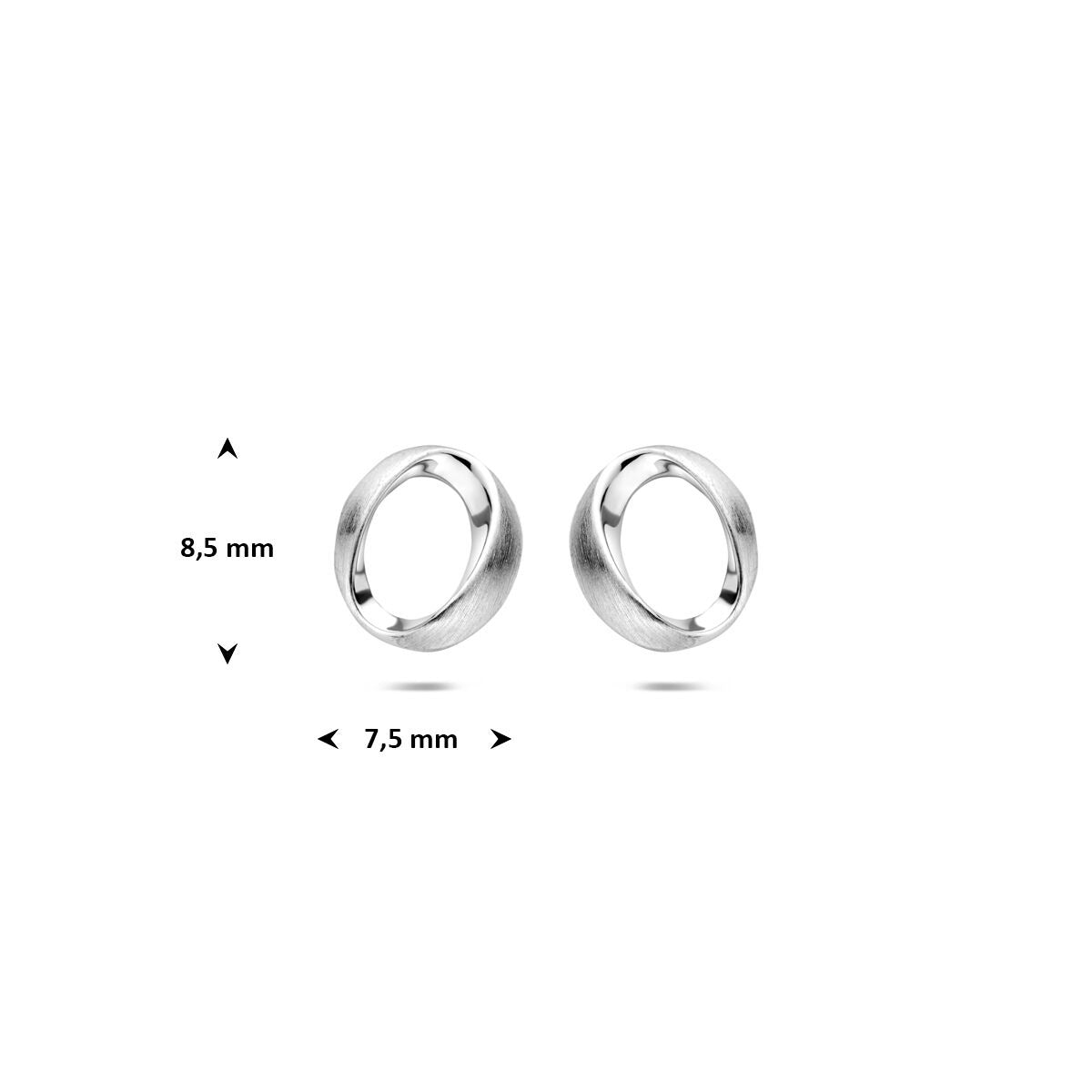Orecchini a bottone in argento – argento 925 rodiato