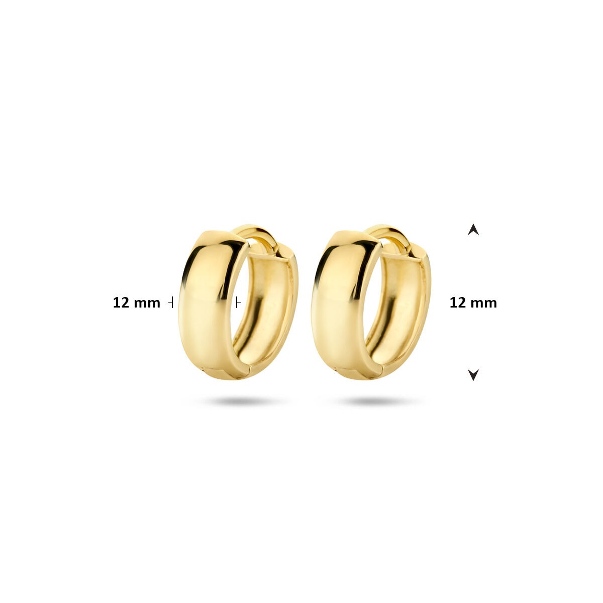 Orecchini a cerchio in oro giallo 9k 12 x 3.2 mm