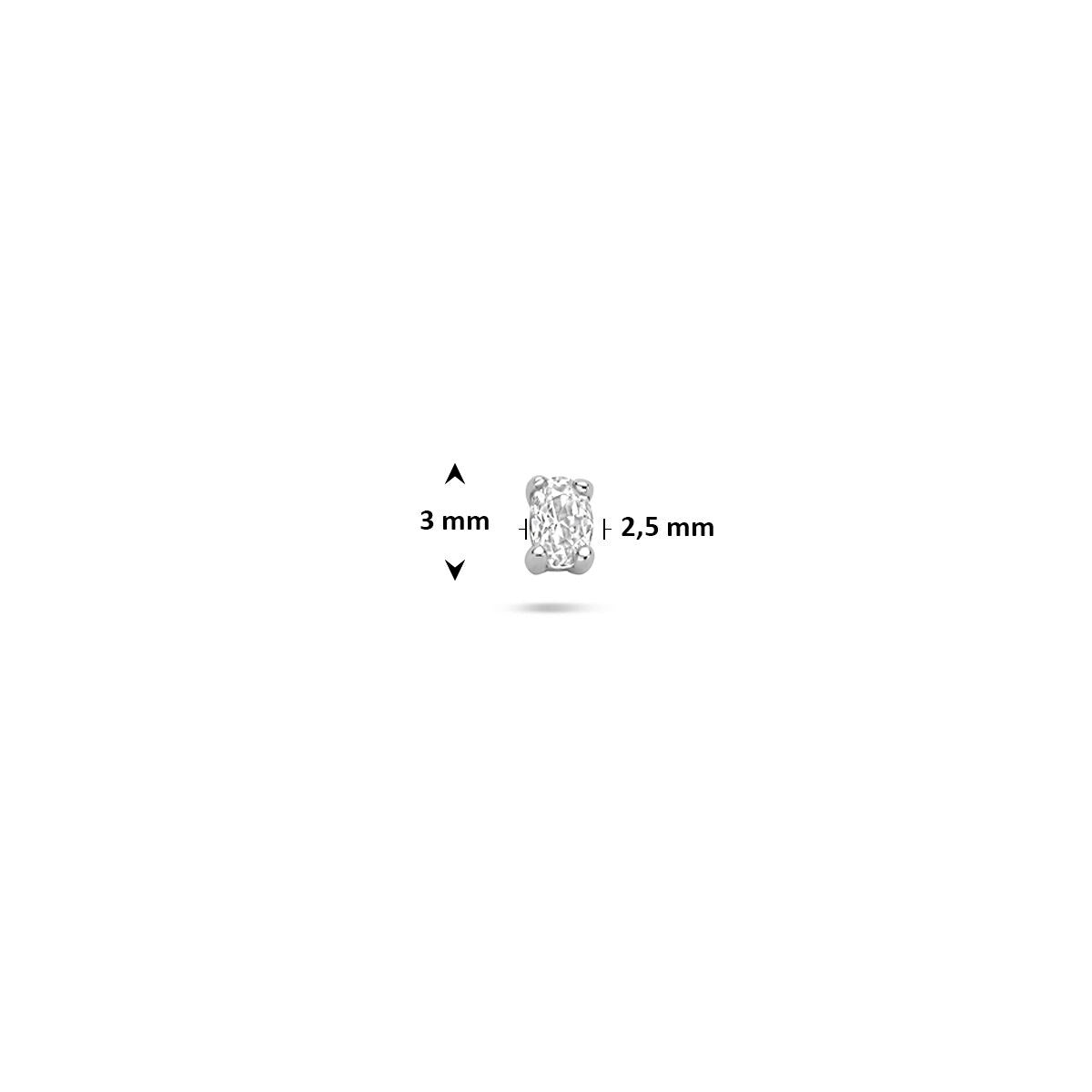 Piercing flat back in argento con zirconia – argento 925 rodiato