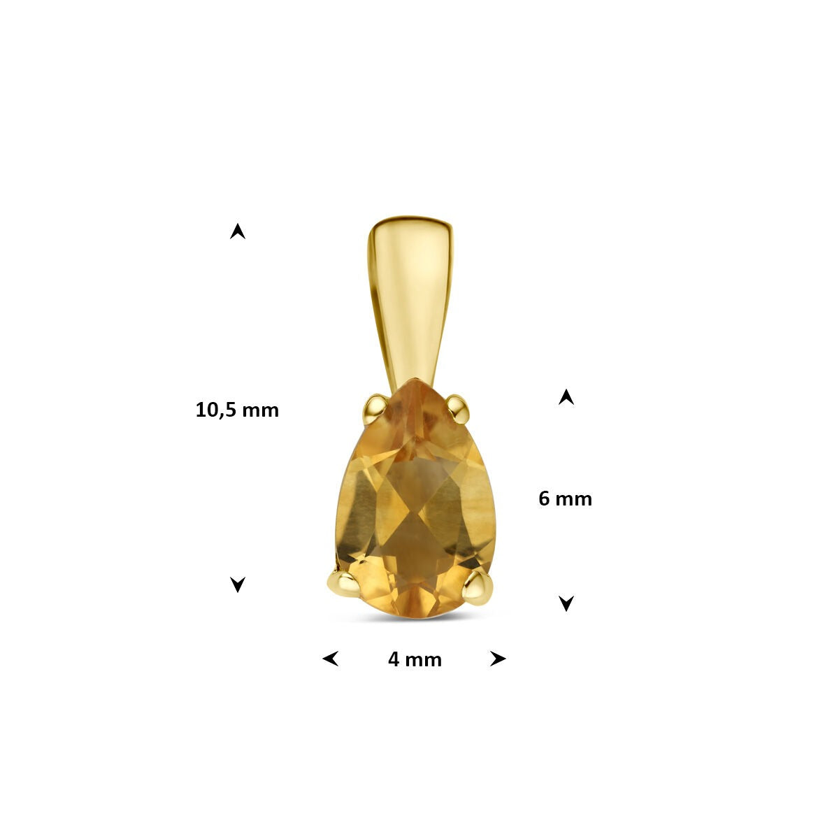 Ciondolo in oro giallo 14k con citrino