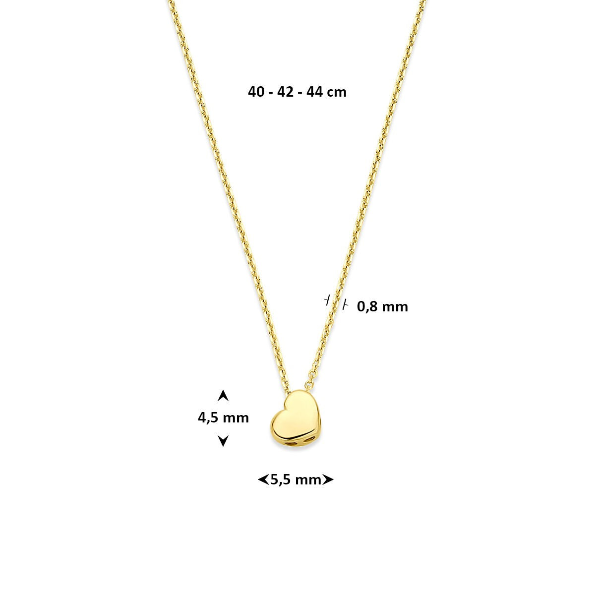 Collana in oro giallo 14k con cuoricino