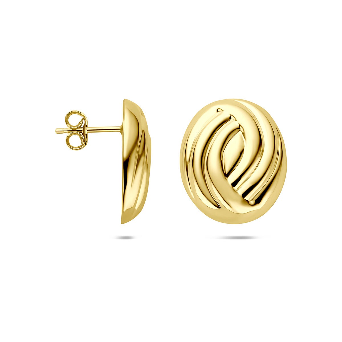 Orecchini a bottone in argento dorato da donna – color oro giallo
