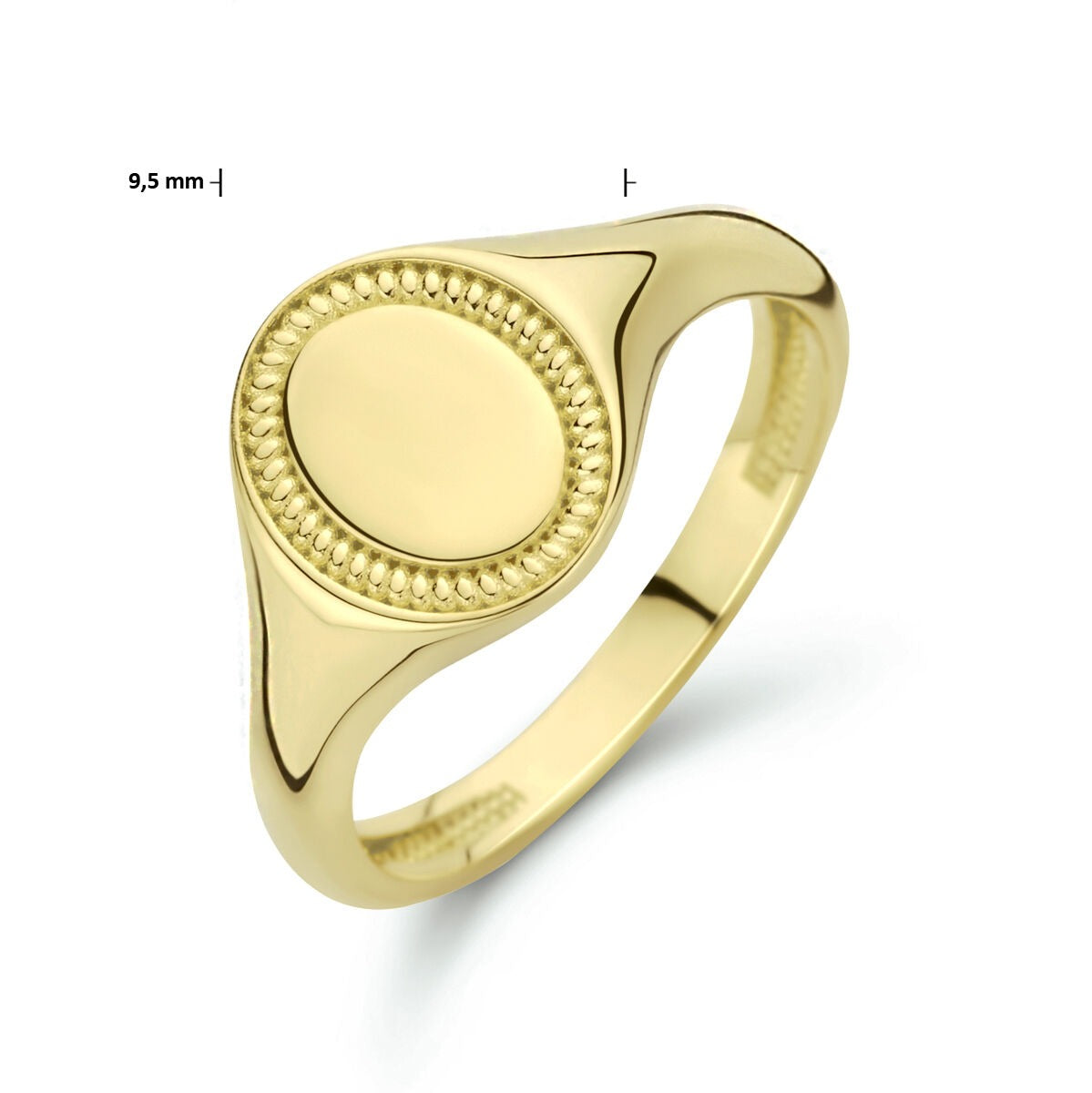Anello a Sigillo Ovale in Oro Giallo 9k