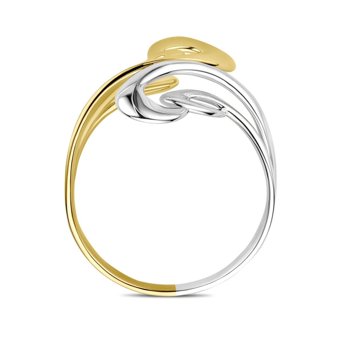Anello da donna in oro bicolore 14k