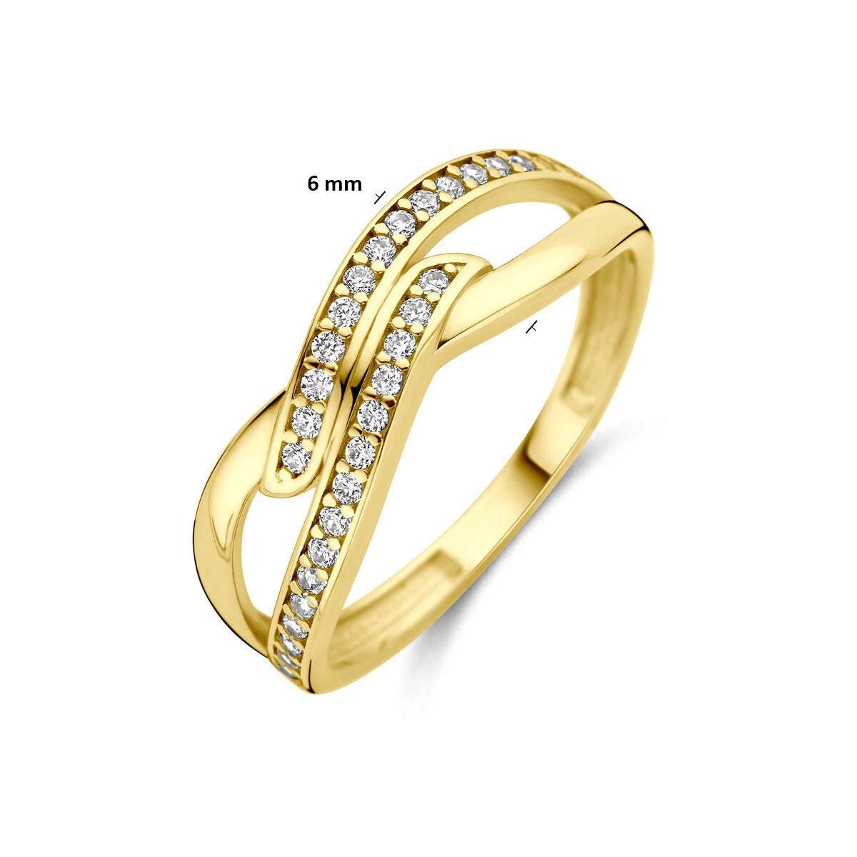 Anello 9k color giallo con zirconia entourage