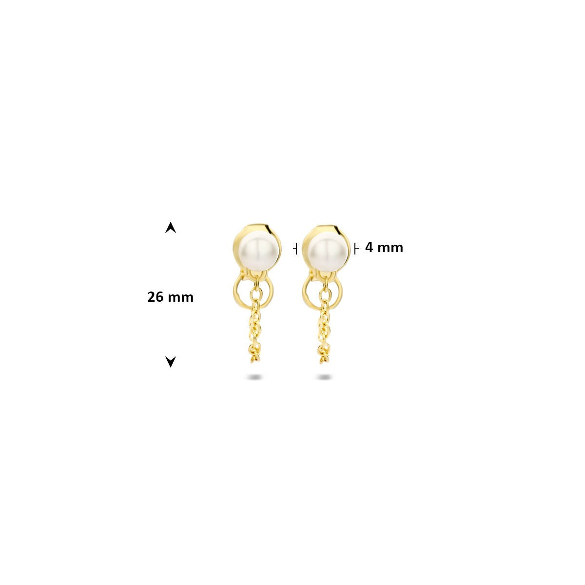 Orecchini pendenti in argento dorato con perla – argento 925