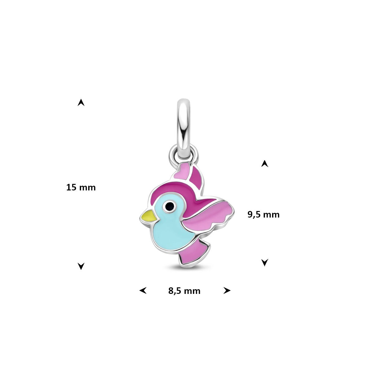 Ciondolo per bambini in argento con uccellino – argento 925 rodiato