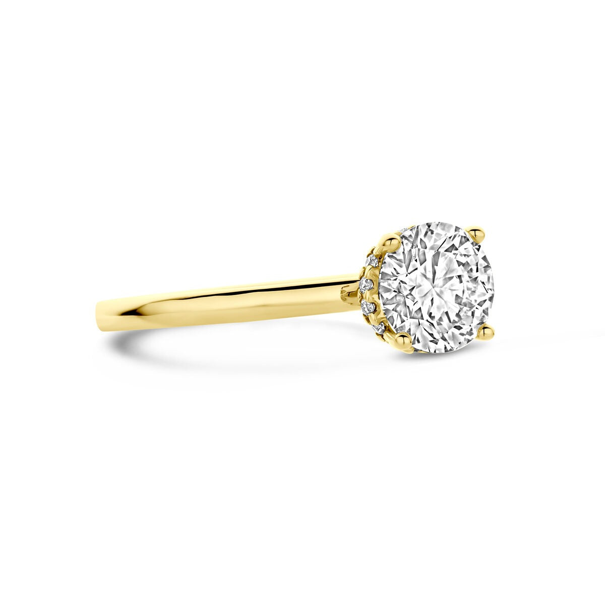 Anello in oro giallo 14k con diamante lab grown da 1,07ct