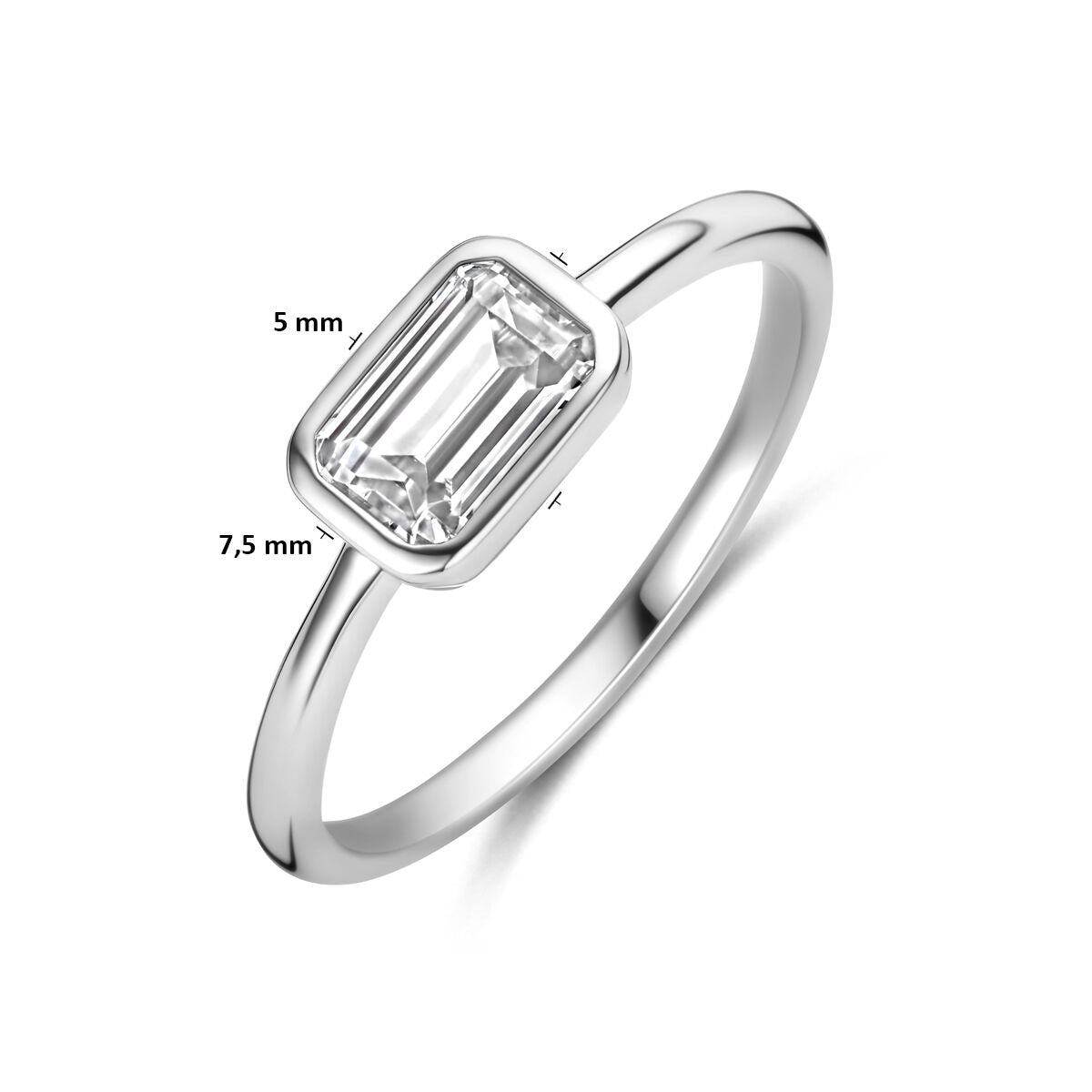 Anello in argento 925 rodiato con zirconia