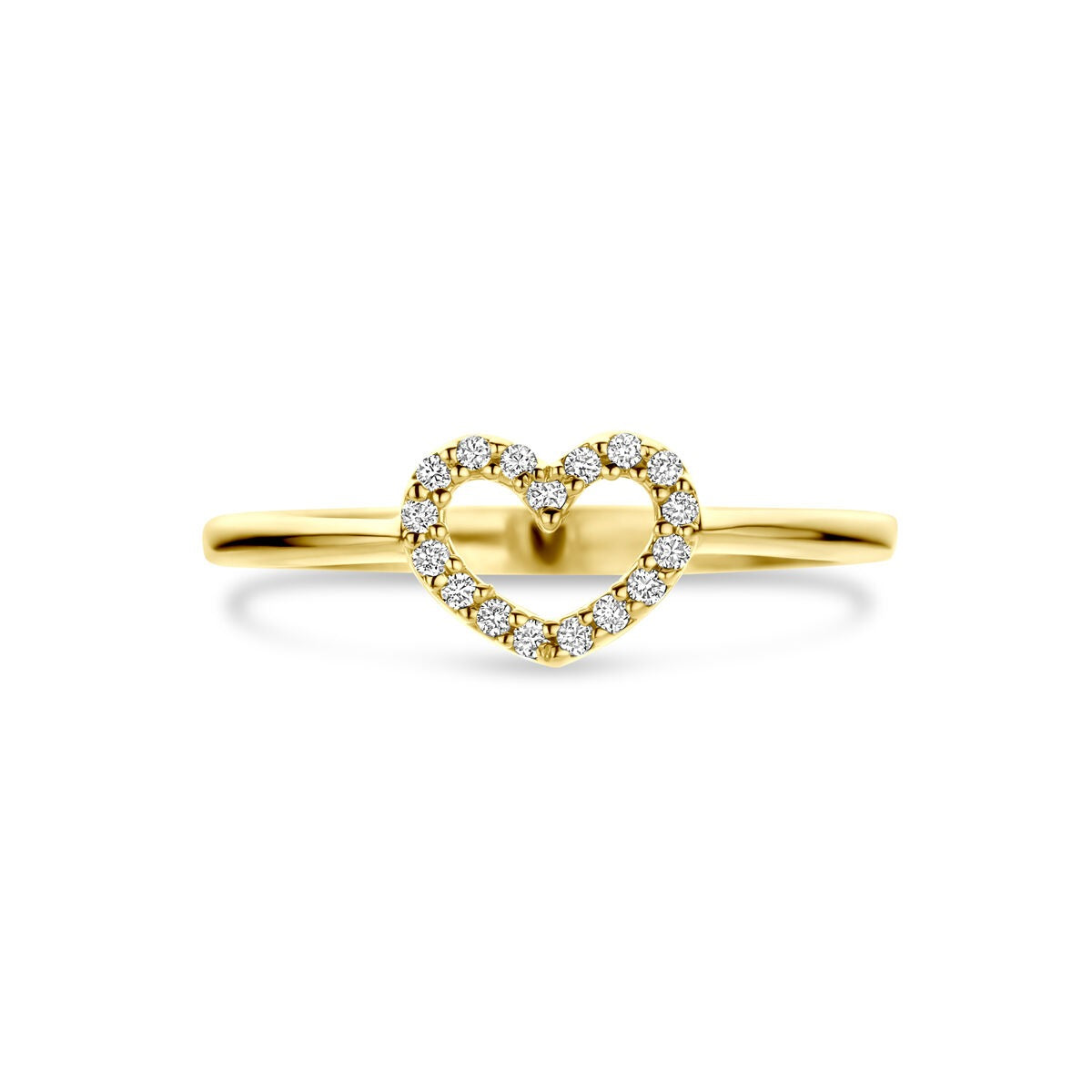 Anello da donna in oro con cuoricino e diamante lab grown – oro giallo 14k