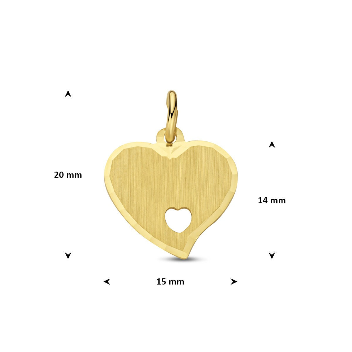 Ciondolo cuore in oro giallo 9k incidibile