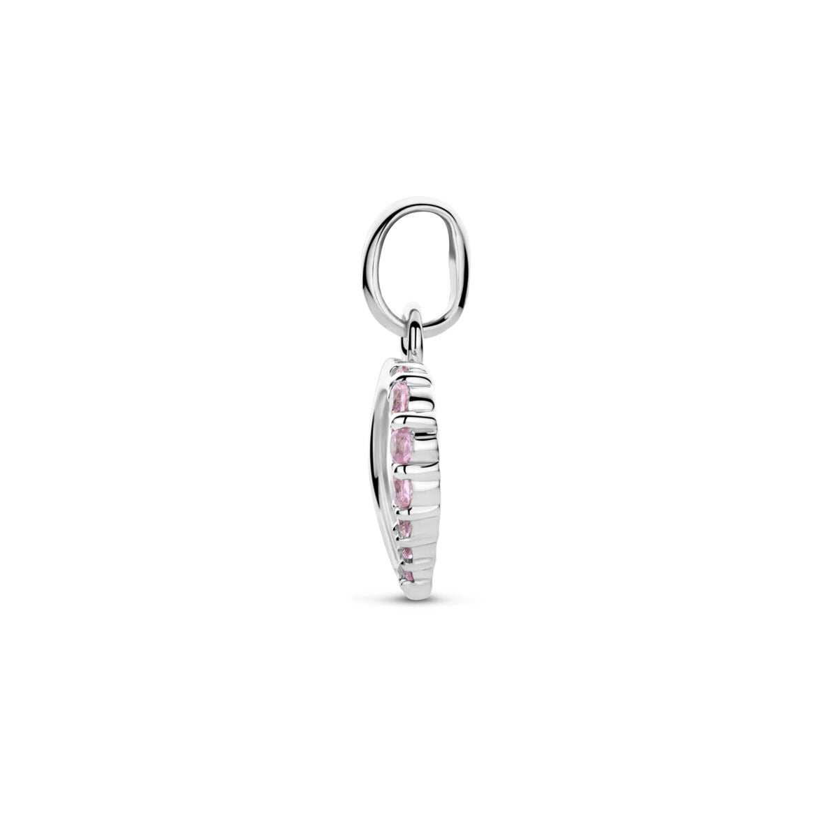 Ciondolo in argento con cuore smaltato e zirconi – 11,5 x 10 mm