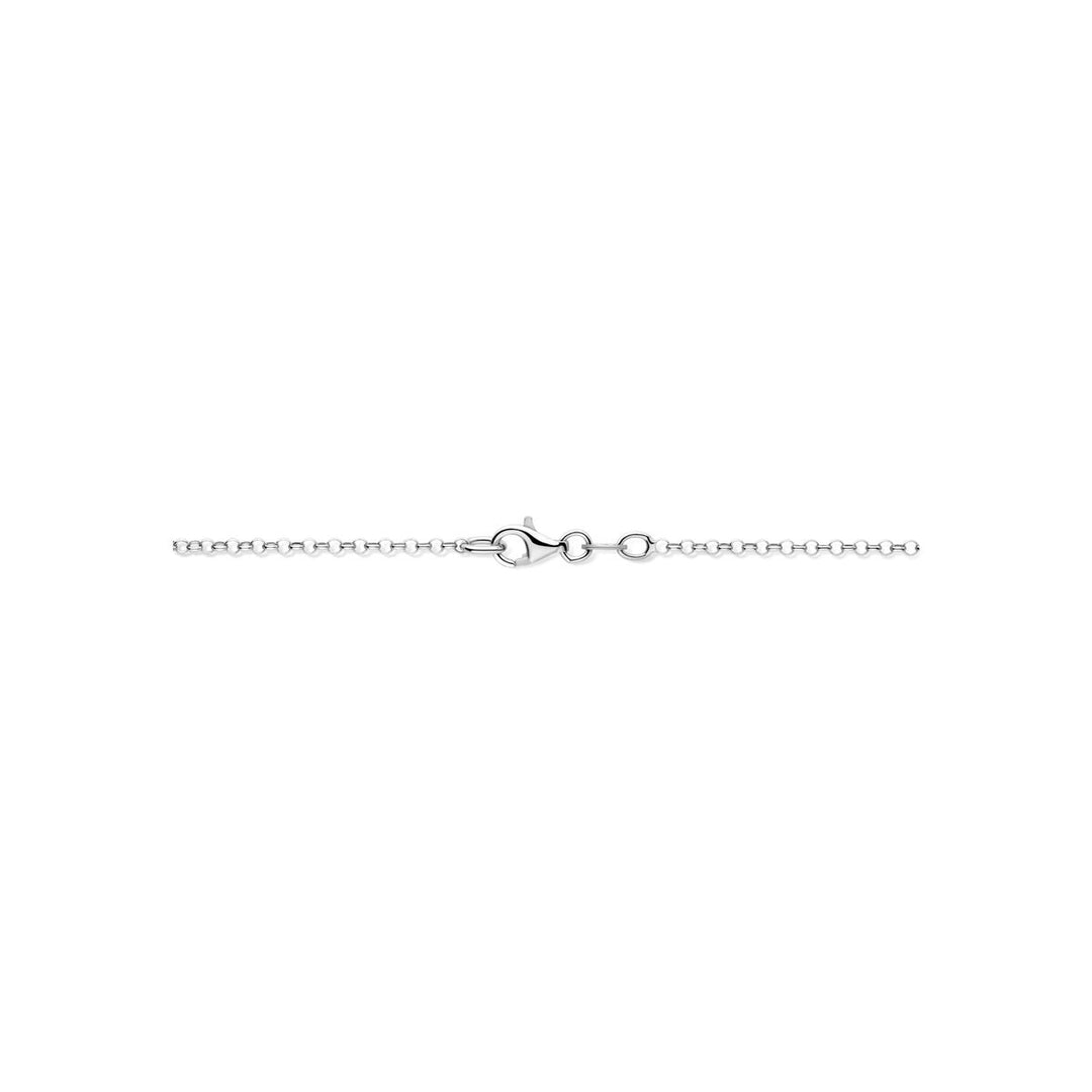Gerhodineerd 925 zilveren collier met dubbele hartjes