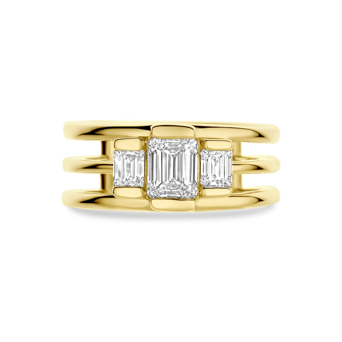 Anello da donna in 14k oro giallo con diamante lab grown da 1.50ct