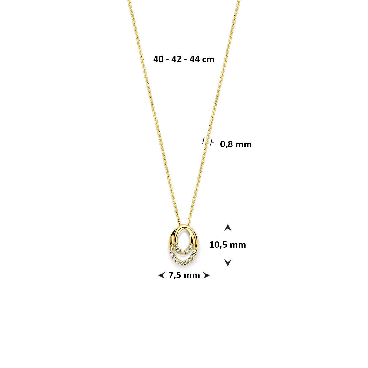 Collana in oro 14k con zirconia – incastonatura entourage