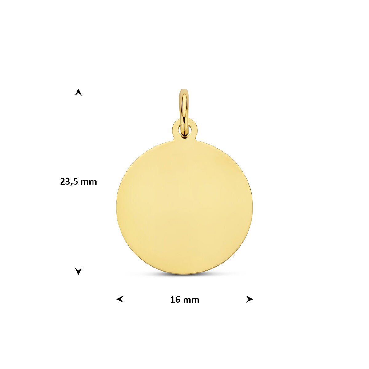 Ciondolo incisione rotondo in oro giallo 9k