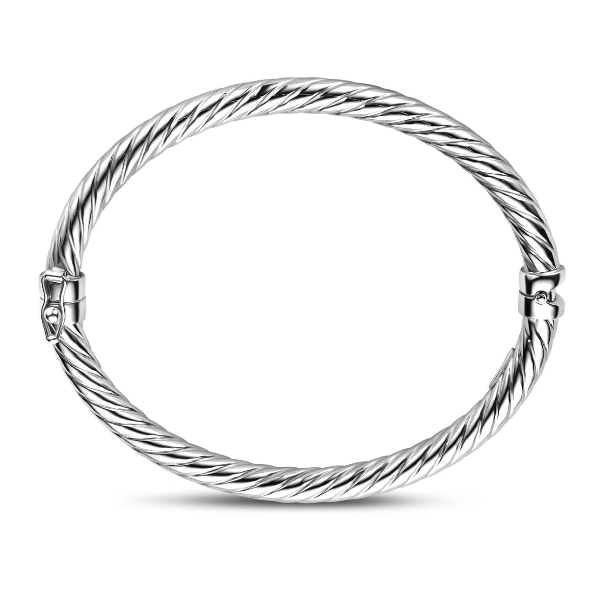 Bracciale bangle da donna in argento - rodiato
