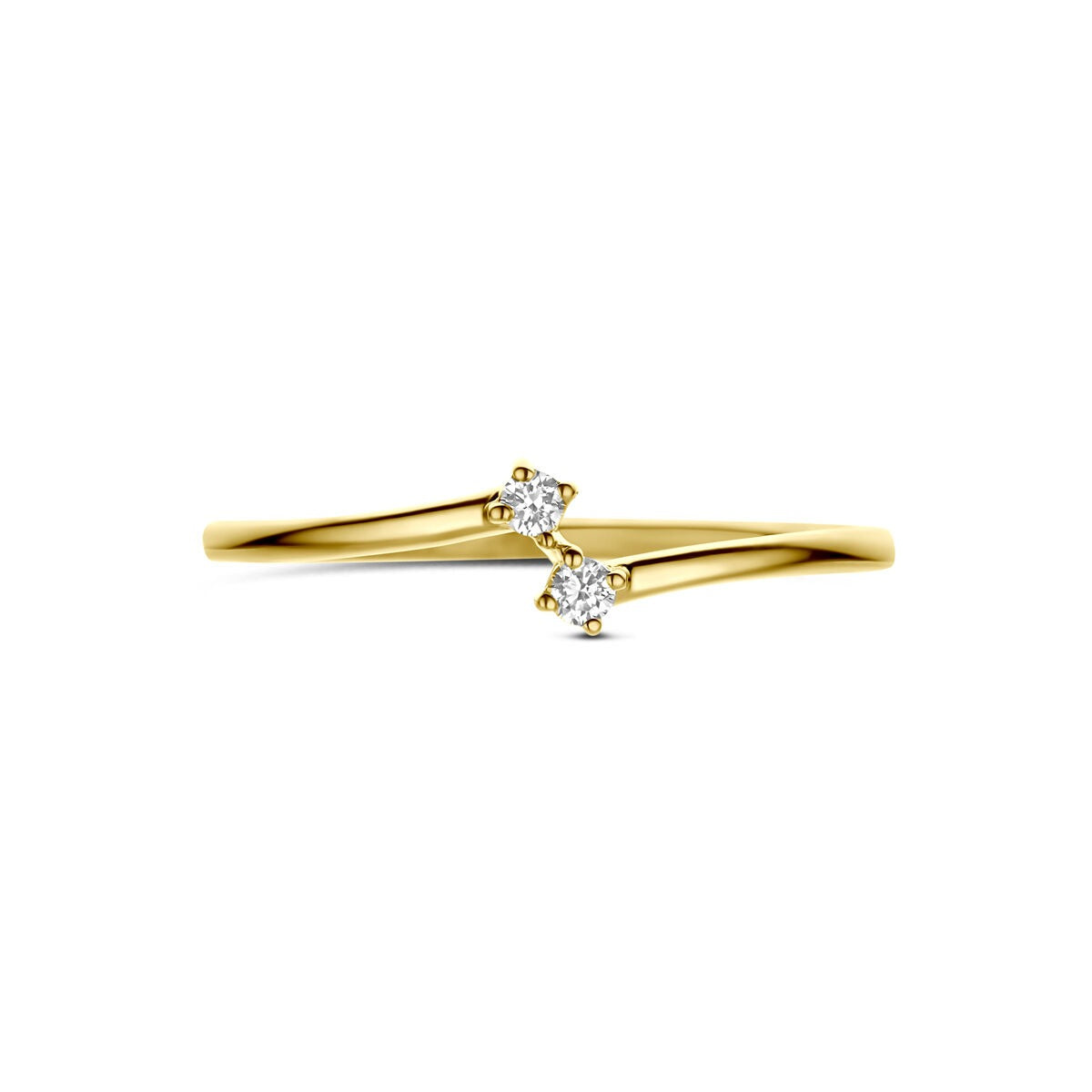Anello in oro giallo 14k con diamante 0,05 ct
