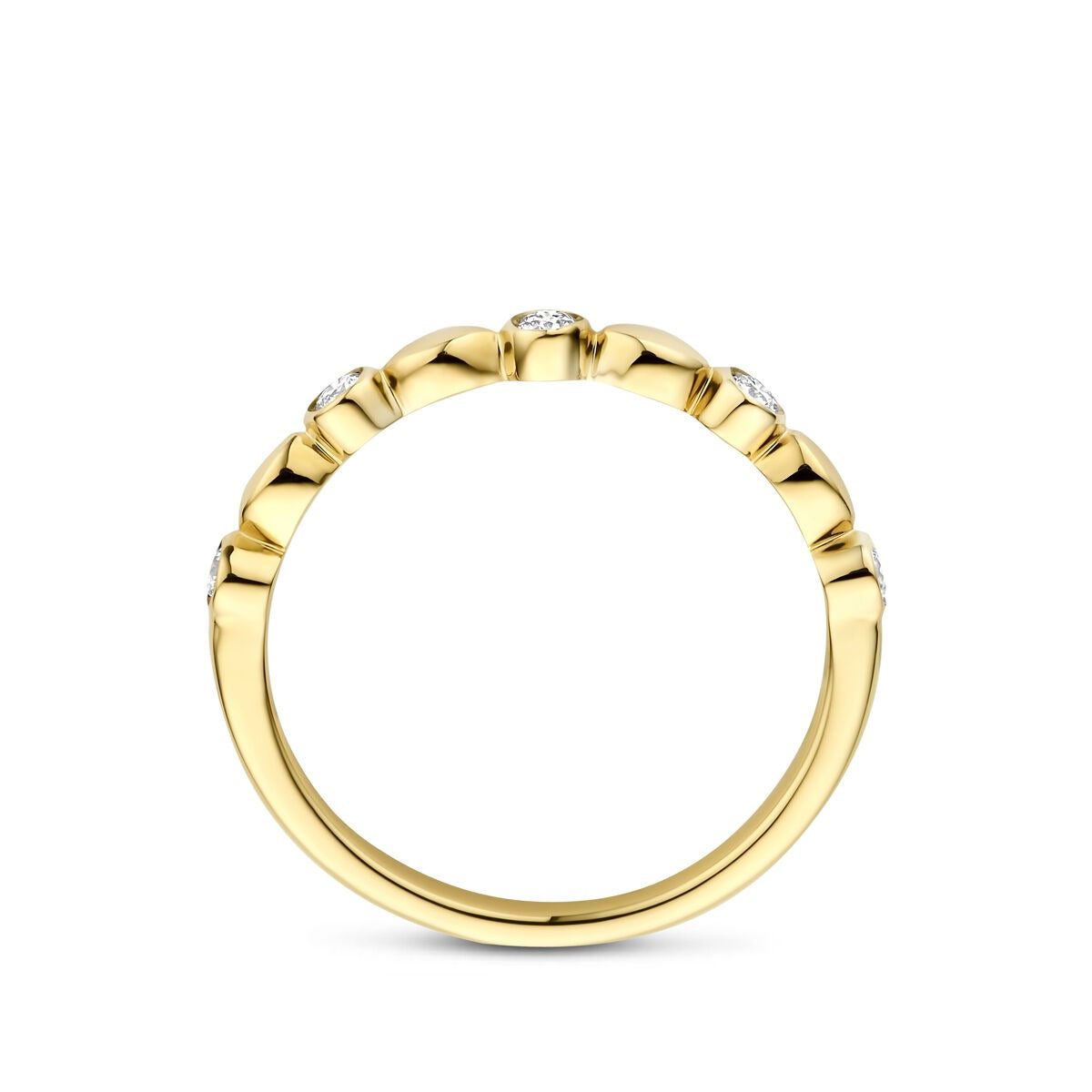 Anello in oro giallo 14k con diamante lab grown 0.13 ct