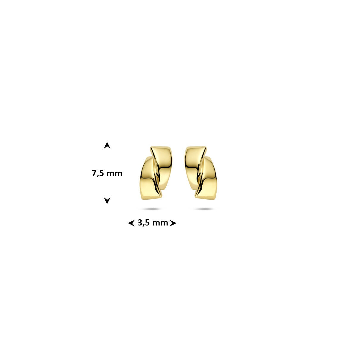 Orecchini a bottone in 14k oro giallo – lineari ed eleganti