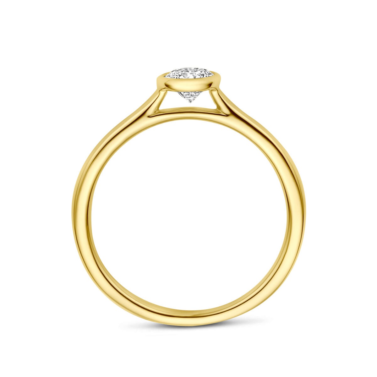 Anello in oro giallo 14k con diamante solitario da 0,40 ct