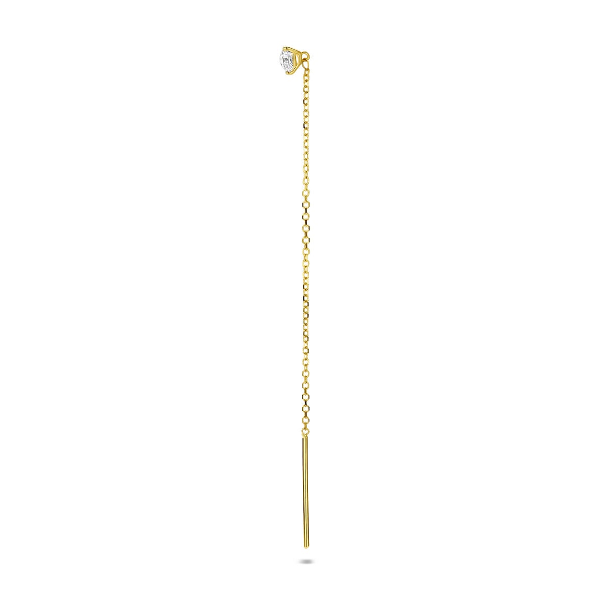 Orecchino a catenella in oro giallo 14k con diamante lab grown – venduto singolarmente