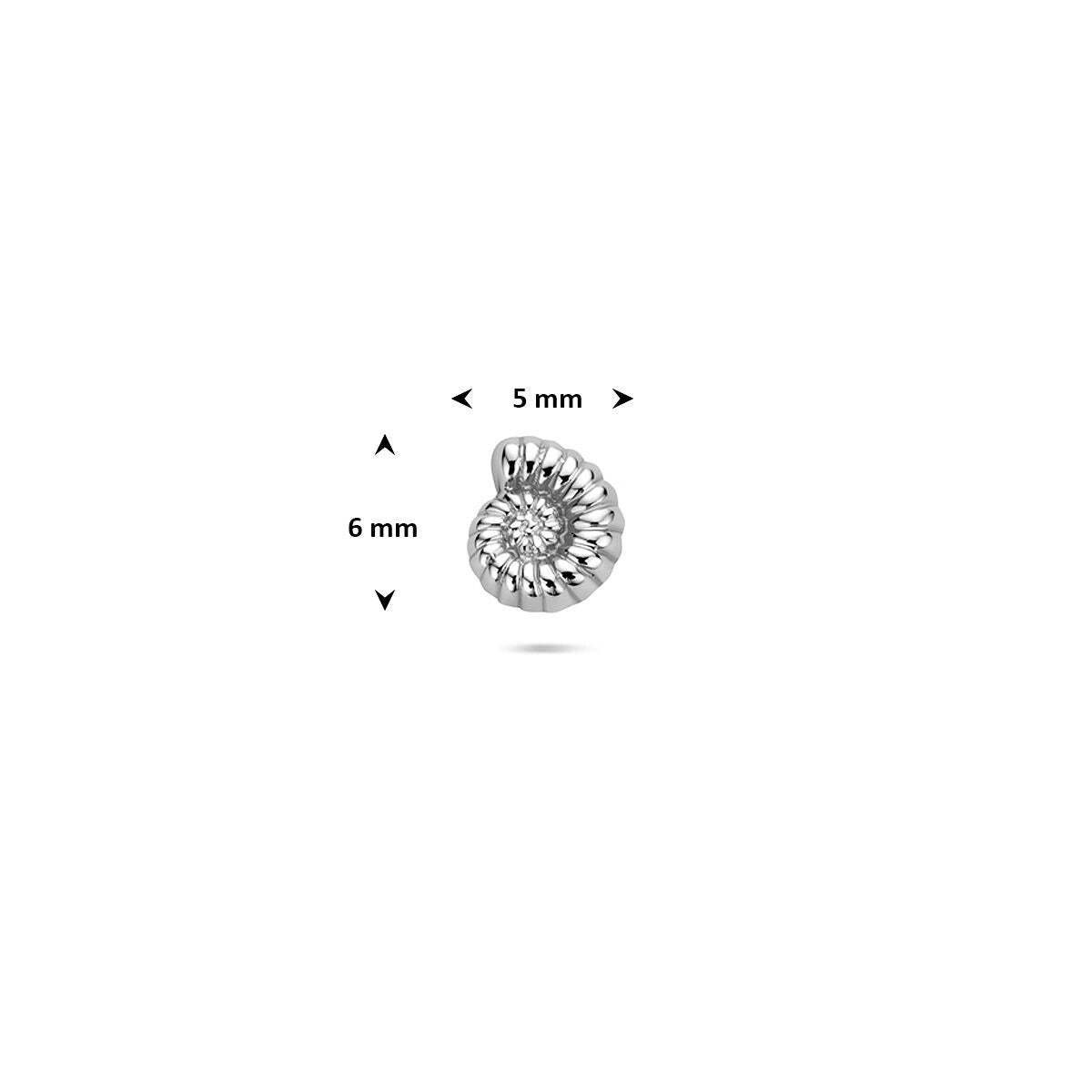Piercing flat back in argento a conchiglia – rodiato 925