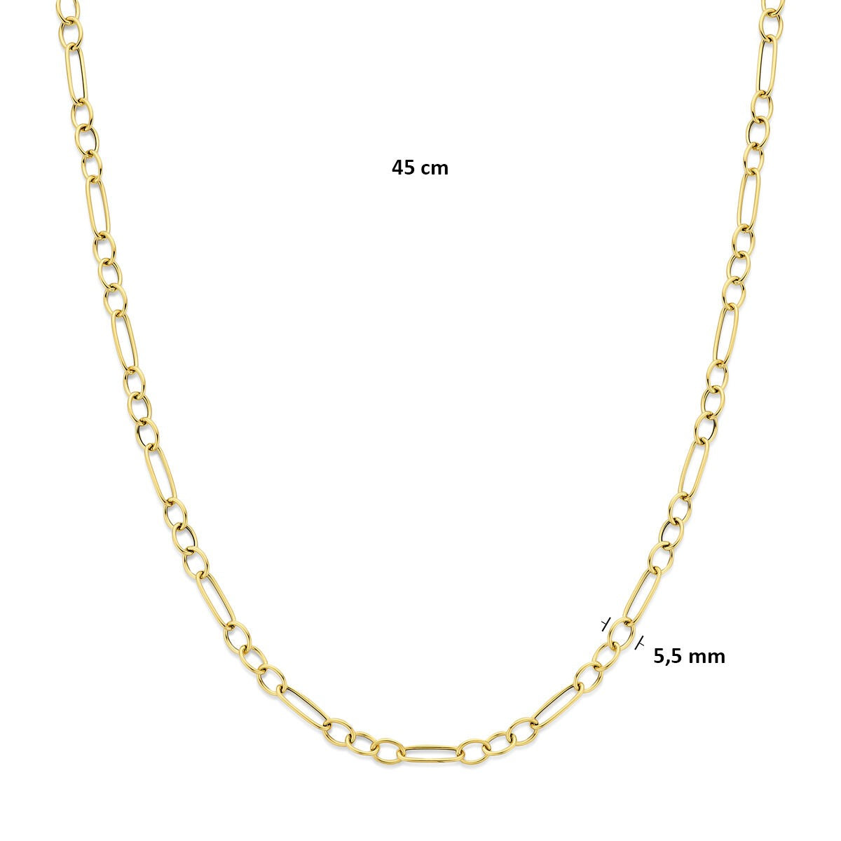Collana a maglia in oro giallo 14k Ancora