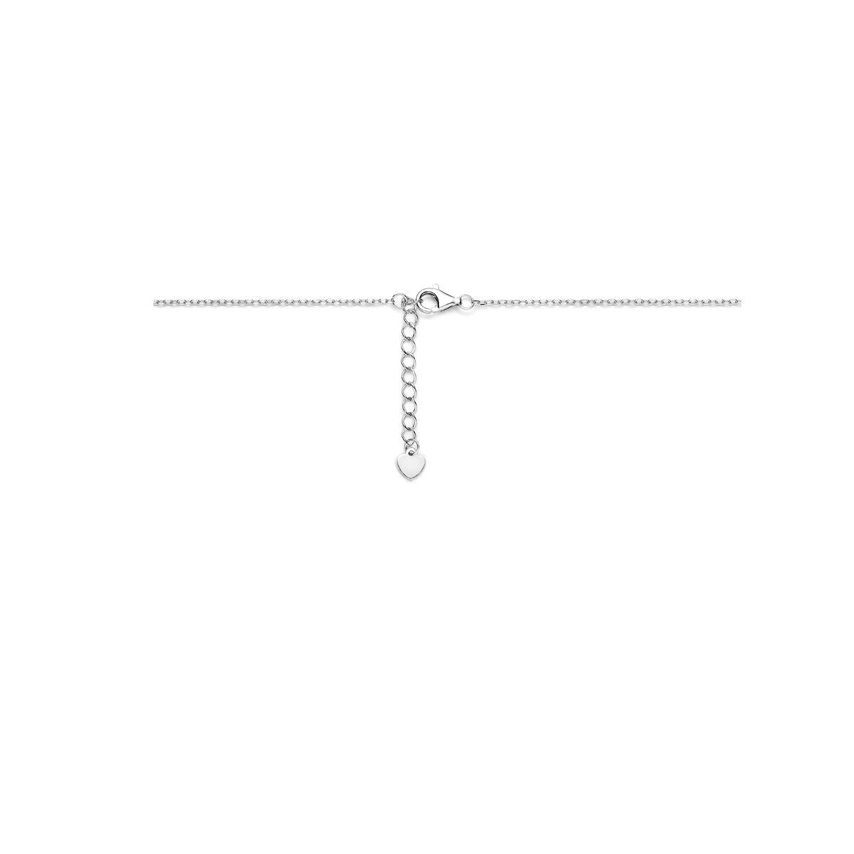 Collana in argento con zaffiro e zircone – argento 925 rodiato