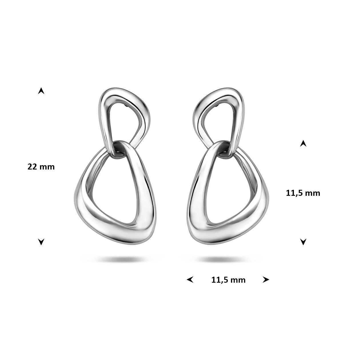 Gerhodineerd 925 zilveren driehoek oorhangers